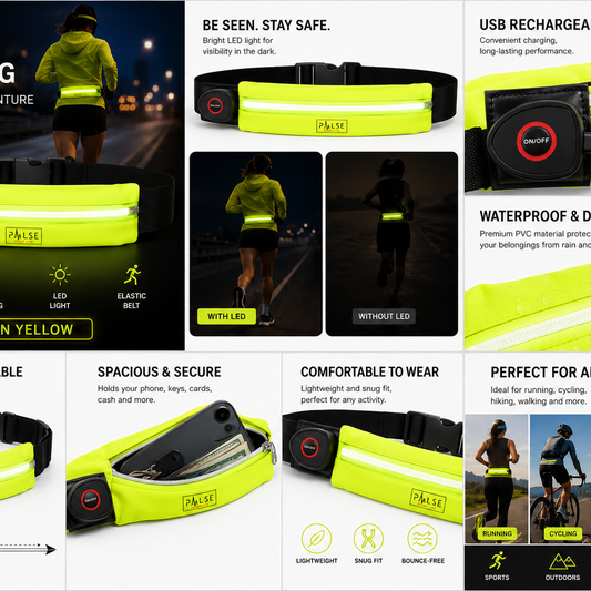 Pulse LED Waist Bag product details